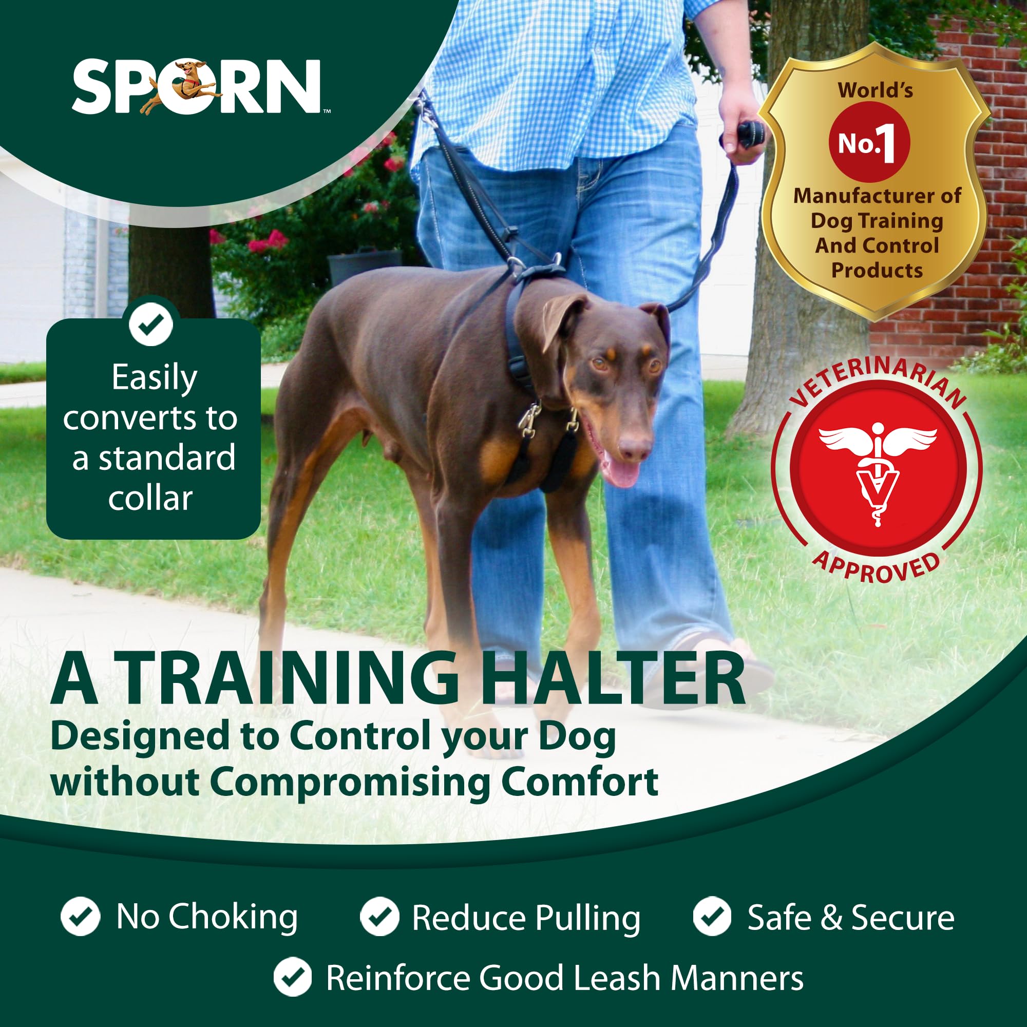 Sporn Yup! Pet Halter, Large, Black, (10058)
